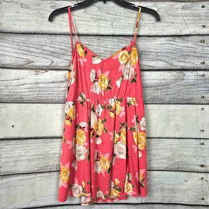 White Birch Floral Tie Front Cami Top Womens L